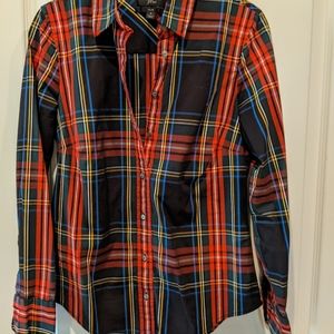 J Crew tartan plaid holiday shirt